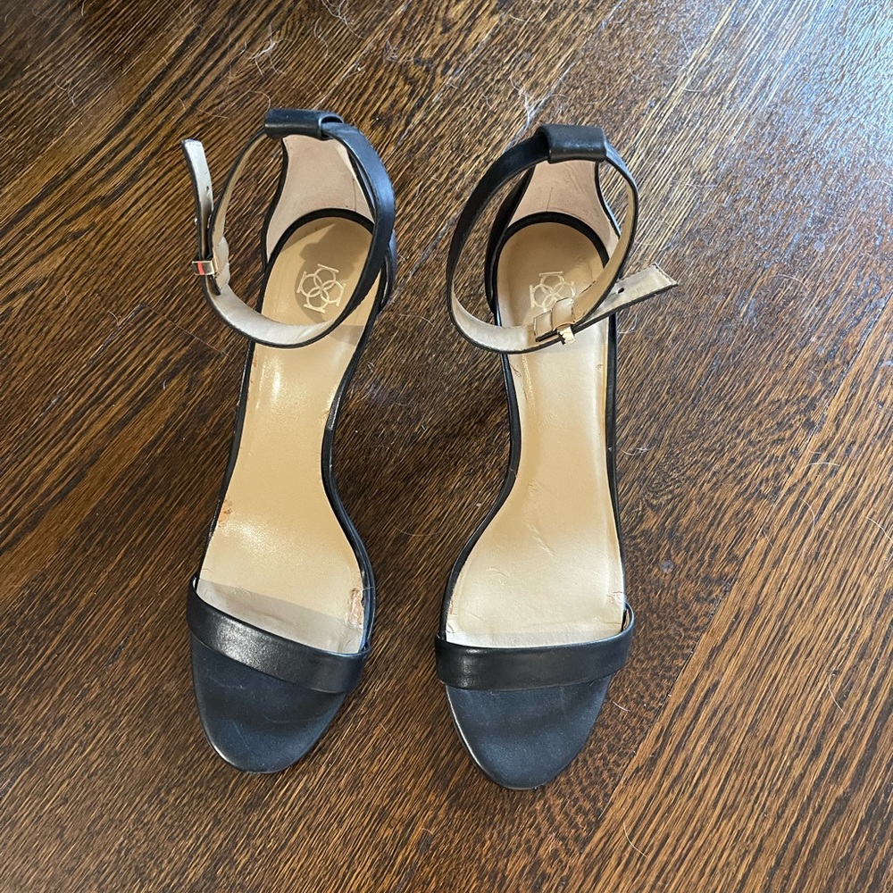 Black Nappa ankle strap sandal